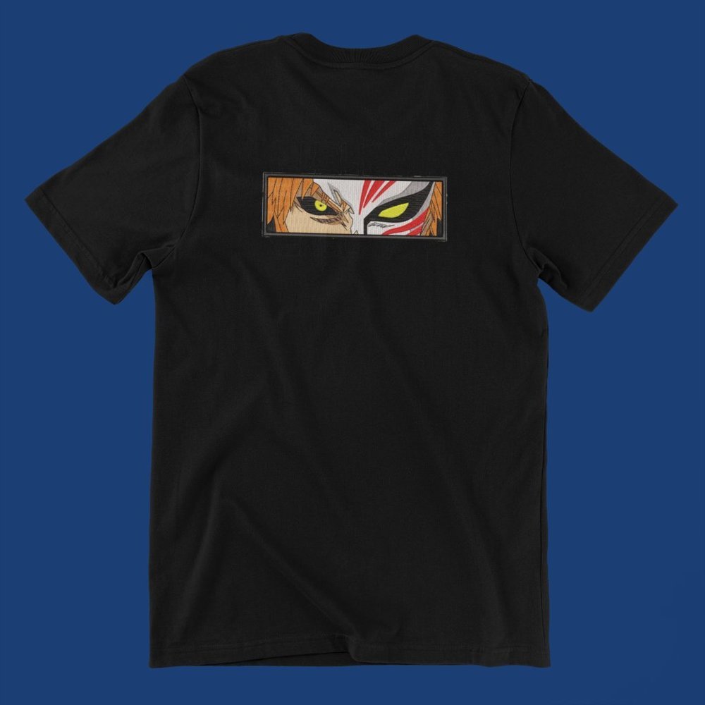 New- White&black Embroidered anime box T-shirt